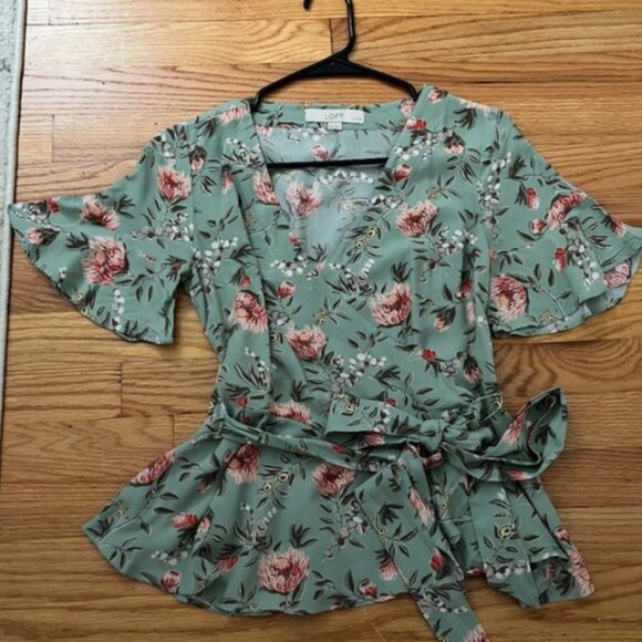 Loft V-Neck Wrap Blouse - Picture 2 of 5